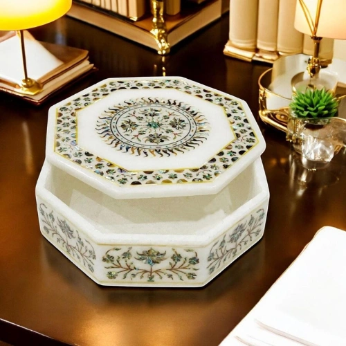 Marble Inlay Jewelry Box