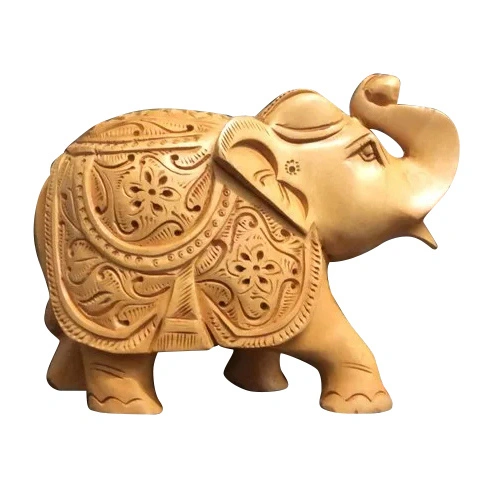 Wooden Hand-Carved Elephant Statue